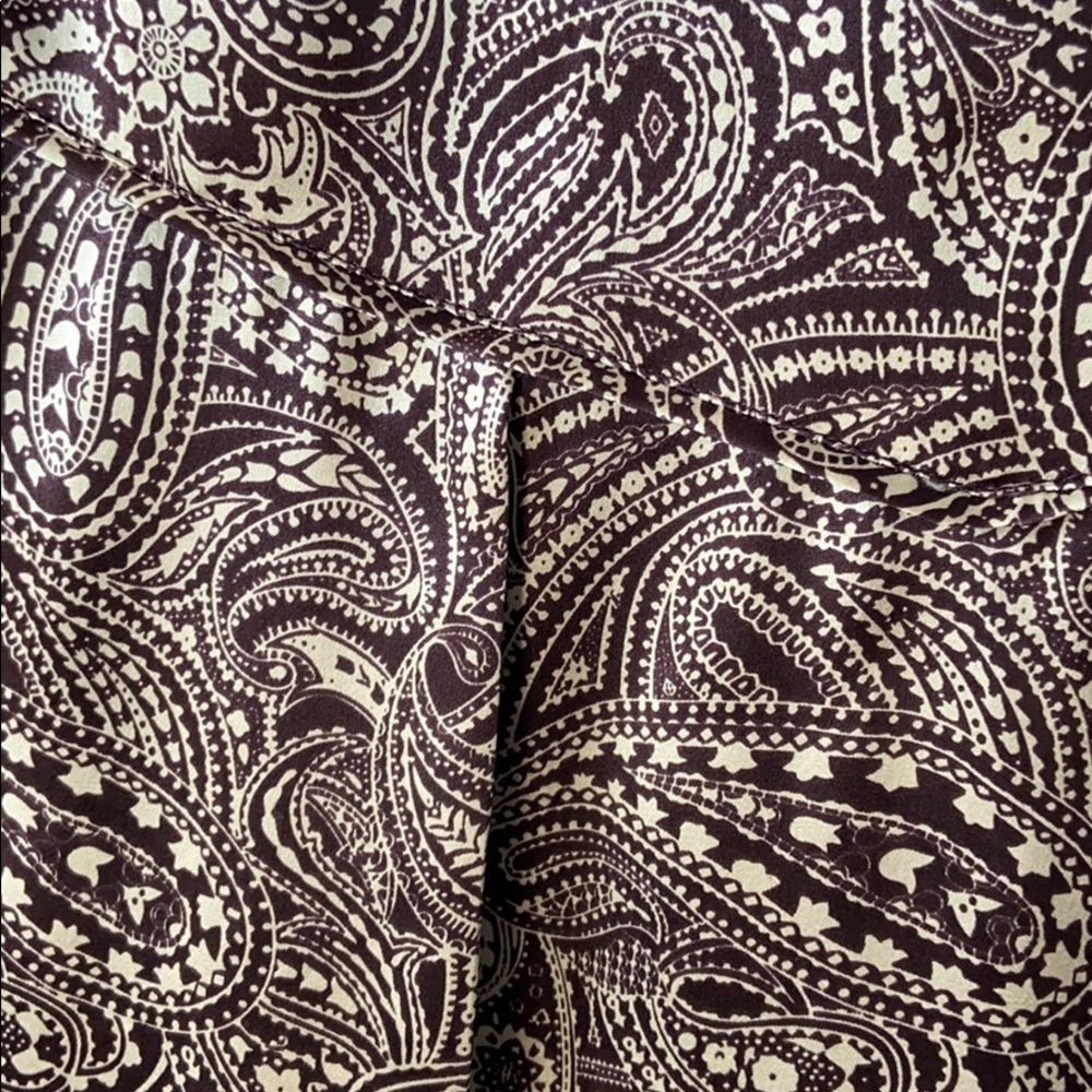 NWT Ben Sherman brown and white paisley silk skirt - Picture 2 of 5